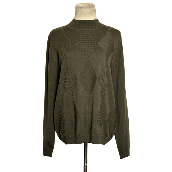 Alfred Dunner military green long sleeves mock neck sweater size Small - Picture 1 of 9